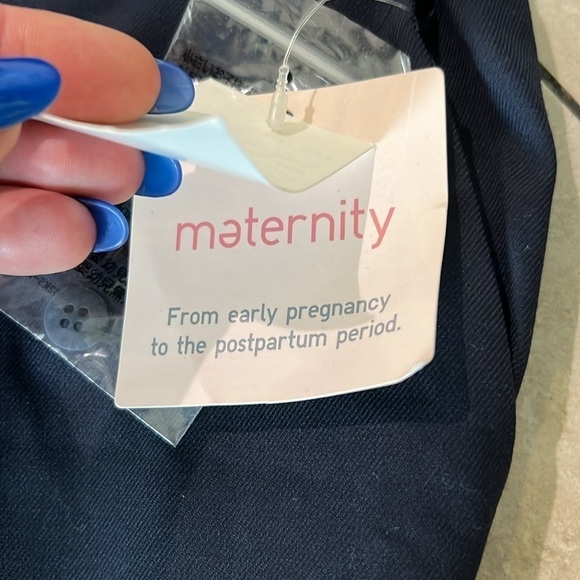 NWT Blue Maternity Slacks Size Large with adjustable tabs inside - Picture 3 of 7